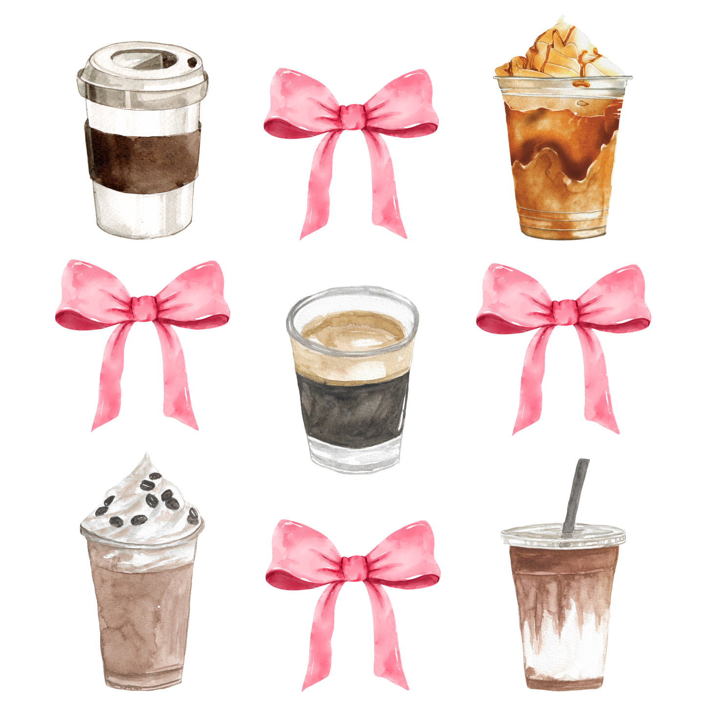 Coffee & Bows DTF Print