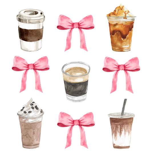 Coffee & Bows DTF Print